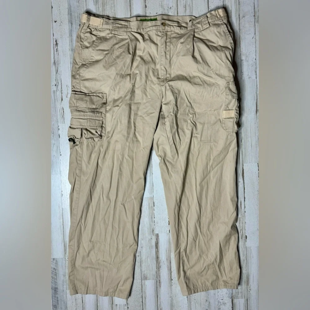 Orvis Pants 42 Men Beige Cargo Zip Front Adjustable Waist Straight Pockets - Picture 2 of 11